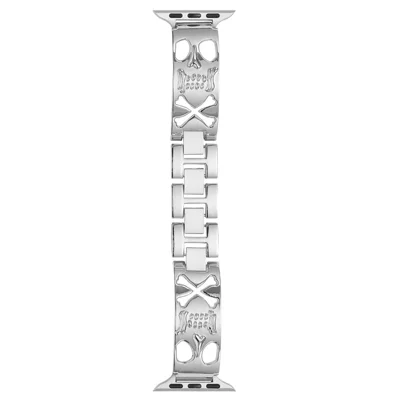Watch Band For Apple Watch Series 12 11 10 42mm / 9 8 7 41mm / SE3 SE2 SE 6 5 4 40mm / 3 2 1 38mm Skull Design Breathable Metal Alloy Strap - Silver