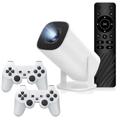 P30MAX Portable Gaming Projector with 2 Controller 720P HD Android 11 36000+ Games Screen Projection Device - EU Plug