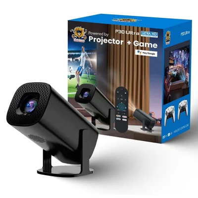 P30 Ultra Portable LED Gaming Projector 150 ANSI Lumens Android 11 WiFi Bluetooth-Compatible Game Projector - EU Plug
