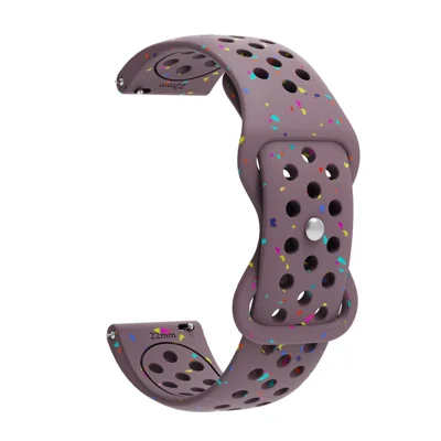 22mm Replacement Strap for Huawei Watch GT 5 46mm / 5 Pro 46mm Color Dot Silicone Watch Band Multi Hole Design - Smoky Purple