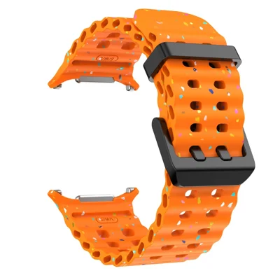 For Samsung Galaxy Watch Ultra2 47mm / Watch Ultra (2025) 47mm / Watch Ultra 47mm Replacement Strap Color Confetti Design Silicone Watch Band - Orange
