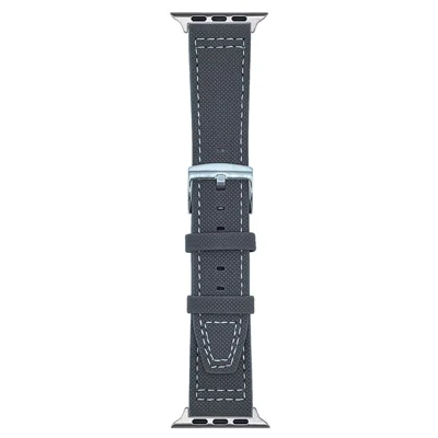 Watch Band for Apple Watch Ultra 4 3 2 1 49mm / Series 12 11 10 46mm / 9 8 7 45mm / SE3 SE2 SE 6 5 4 44mm / 3 2 1 42mm Adjustable Leather Wrist Strap - Grey