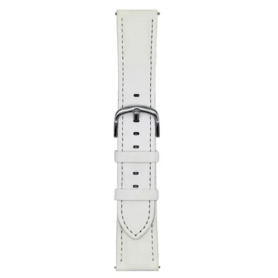 For Samsung Galaxy Watch7 44mm / 40mm Plaid Texture Watch Band 20mm Adjustable Leather Wrist Strap - Beige