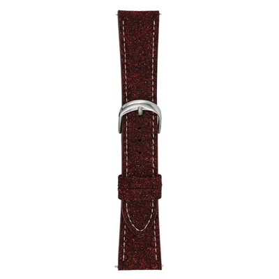 For Samsung Galaxy Watch7 44mm / 40mm Adjustable Strap 20mm Glitter Leather Watch Band - Red