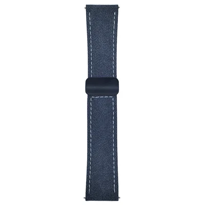 20mm Universal Watch Band For Samsung Galaxy Watch7  /  Watch6 Magnetic Buckle Leather Nylon Wrist Strap - Grey