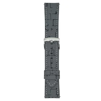 Leather Wrist Straps with Pattern For Huawei Watch GT 5 46mm 22mm Universal Watch Bands - Grey