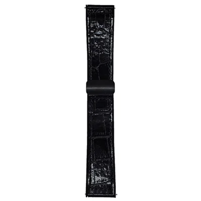 20mm Watch Band for Samsung Galaxy Watch7 44mm / 40mm Bamboo Texture PU Covered Silicone Strap with Magnetic Buckle - Black