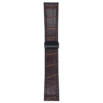 22mm Watch Band for Huawei Watch GT 5 46mm Bamboo Texture PU Covered Silicone Strap with Magnetic Buckle - Coffee