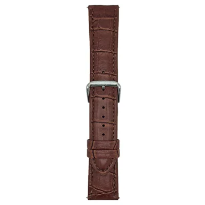 20mm Replacement Strap for Samsung Galaxy Watch7 44mm / 40mm Bamboo Pattern Leather Watch Band - Dark Brown