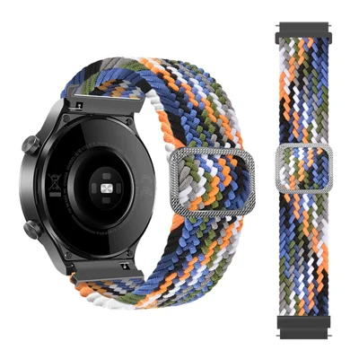 Bracelet de montre réglable en corde tressée de 22 mm de remplacement pour Samsung Gear S3 Classic/S3 Frontier/Galaxy Watch 46 mm - Denim
