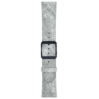 Double Loop Buckle Leather Band For Samsung Galaxy Watch7  /  Watch6 Watch Bands Universal 20mm Strap - White