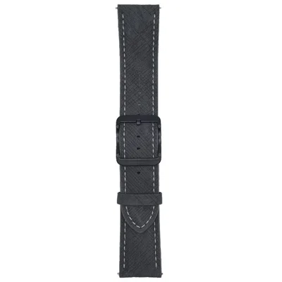 Double Loop Buckle Leather Band For Huawei Watch GT 5 46mm Watch Bands Universal 22mm Strap - Black