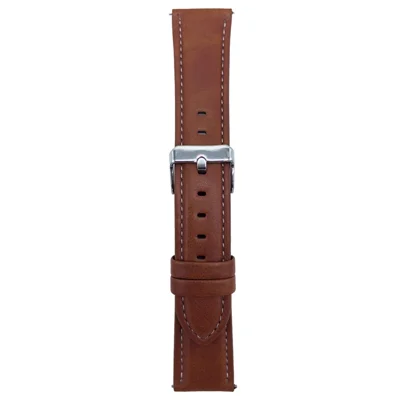 For Samsung Galaxy Watch7 44mm / 40mm Watch Band 20mm Crazy Horse Texture Leather Wrist Strap - Yellow Brown