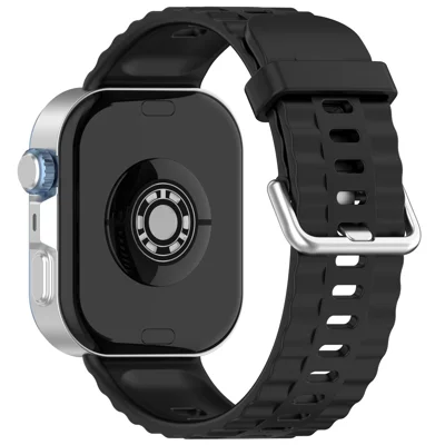 Silicone Strap with Silver Buckle for Huawei Watch Fit 4 Pro / 4 / 3 Breathable Watch Band - Black