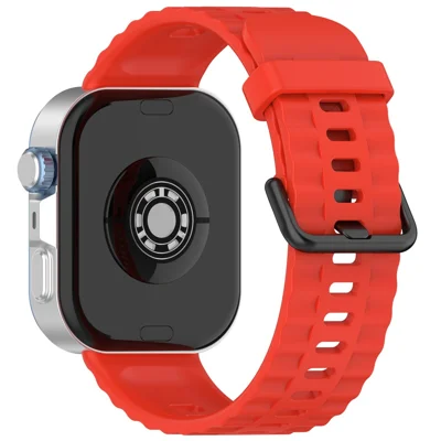 Silicone Watch Strap for Huawei Watch Fit 4 / Fit 4 Pro / Fit 3 Black Buckle Wrist Band - Red