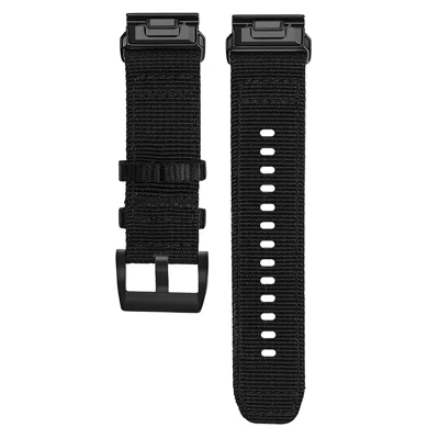22mm Watch Band for Garmin Fenix 7 Pro 47mm / Fenix 8 47mm / Tactix 8 47mm Adjustable Nylon Strap - Black