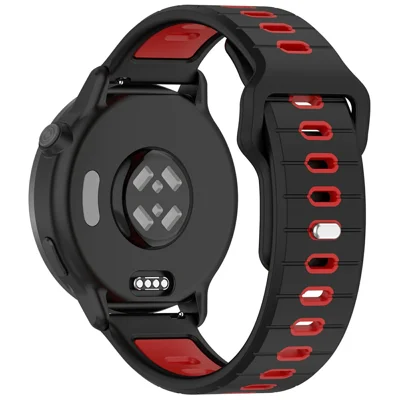 Silicone Strap for Garmin Vivoactive 6 / Approach S50 / vivoactive 5 Dual Color Watch Band (20mm) - Black / Red