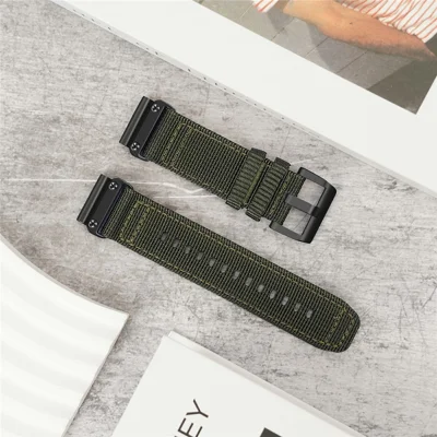 22mm Quick Release Strap for Garmin Tactix 8 47mm / Fenix 8 47mm / E 47mm / Quatix 7 Pro Nylon Braided Watch Band - Army Green
