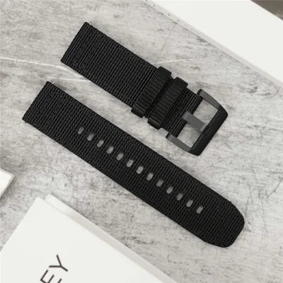 22mm Replacement Strap for Huawei Watch GT 5 Pro 46mm / GT 5 46mm / GT 4 46mm Nylon Braided Watch Band - Black
