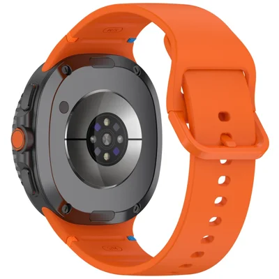 Watch Band for Samsung Galaxy Watch9 40mm / 44mm / Watch8 44mm / 40mm / Watch8 Classic 46mm Stitching Line Decor Silicone Strap, Size S - Orange