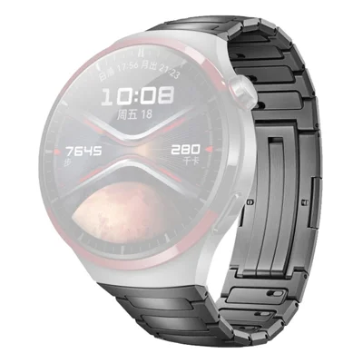 For Huawei Watch GT 5 Pro 46mm Titanium Alloy Watch Strap Detachable Link Wrist Band - Grey