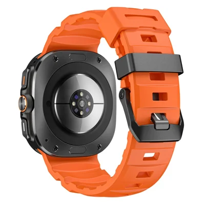 For Samsung Galaxy Watch Ultra2 47mm / Watch Ultra (2025) 47mm / Watch Ultra 47mm Watch Band Adjustable Silicone Replacement Sports Strap - Orange
