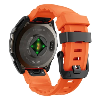 QuickFit 22mm Watch Band For Garmin Fenix 7 Pro 47mm  /  7  /  6 Pro  /  6 Sports Silicone Wrist Strap - Orange