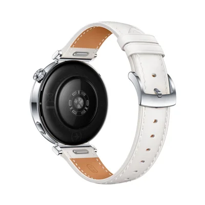 Quick-Release-18mm Watch Band for Huawei Watch GT 7 41mm / Garmin Venu 3S / 2S / Forerunner 265S / 255S Adjustable Genuine Cow Leather Strap - White