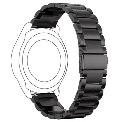 Quick-Release-18mm Watch Band for Huawei Watch GT 7 41mm / Watch GT 5 41mm / 5 Pro 42mm / 4 41mm Metal Wrist Strap 3-Bead Design - Black