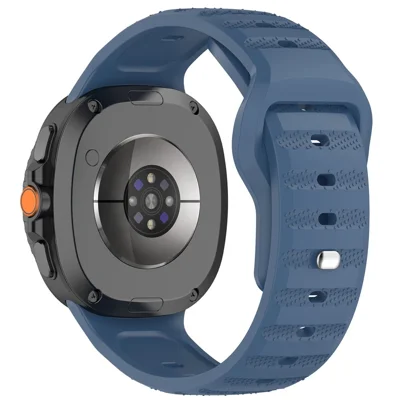 Dot Pattern Watch Band for Samsung Galaxy Watch8 44mm / 40mm / Watch8 Classic 46mm Silicone Replacement Strap - Navy Blue