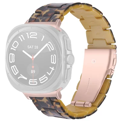 Watch Strap for Samsung Galaxy Watch9 40mm / 44mm /  Watch8 44mm / 40mm / Watch8 Classic 46mm Acrylic Resin Waterproof Wrist Band - Leopard Print