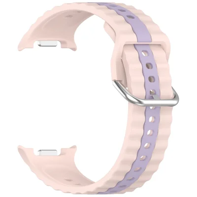 Silicone Band for Samsung Galaxy Watch8 44mm / 40mm / Watch8 Classic 46mm Dual Color Watch Strap - Pink / Purple