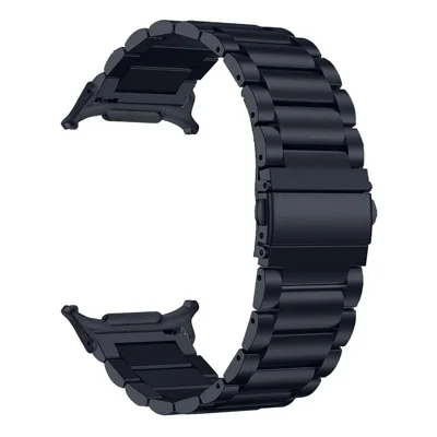 Watch Band for Samsung Galaxy Watch9 40mm / 44mm /  Watch8 44mm / 40mm / Watch8 Classic 46mm 3-Bead Metal Strap, Dark Grey