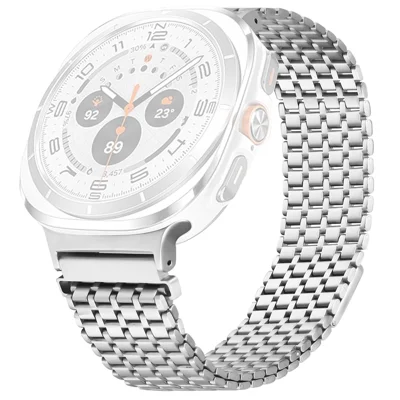 Metal Bands for Samsung Galaxy Watch9 40mm / 44mm /  Watch8 44mm / 40mm / Watch8 Classic 46mm Magnetic Clasp Silver Watch Strap