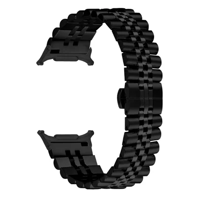 Watch Band For Samsung Galaxy Watch9 40mm / 44mm /  Watch8 44mm / 40mm / Watch8 Classic 46mm 5-Bead Metal Butterfly Clasp Strap - Black
