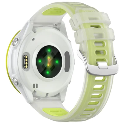 Replacement Strap for Garmin Forerunner 570 47mm  /  970  /  265  /  265 Music  /  Venu 3 Jelly Color Design Soft TPU Watch Band - Clear Lime