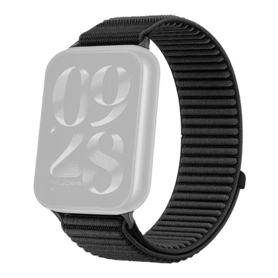 For Xiaomi Smart Band 10 Pro / 9 Pro / 8 Pro / Redmi Watch 6 / 5 / 4 Wrist Strap Magic Tape Nylon Woven Watch Band - Black