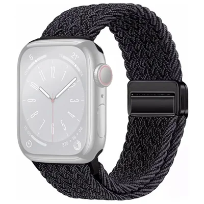 Watch Band for Apple Watch Series 12 11 10 42mm / 9 8 7 41mm / SE3 SE2 SE 6 5 4 40mm / 3 2 1 38mm Magnetic Buckle Braided Nylon Strap - Graphite