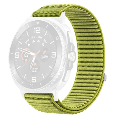 Wrist Strap for Samsung Galaxy Watch8 44mm / 40mm / Watch8 Classic 46mm Magic Tape Nylon Woven Watch Band - Green