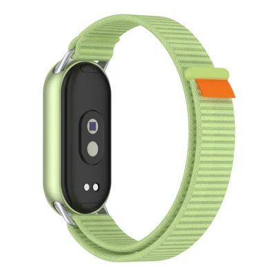 Polshouder voor Xiaomi Smart Band 10 / 9 / 8 met klittenbandsluiting Nylonlusarmband met staartlip - Groen