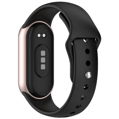 حزام ساعة من السيليكون لهاتف Xiaomi Smart Band 10 / 9 / 8 مع إبزيم عكسي - أسود