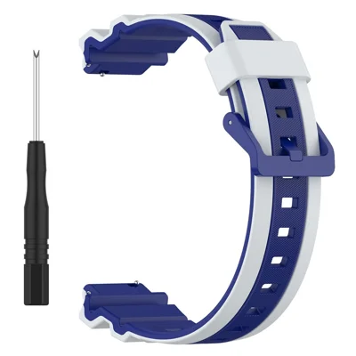 16mm Replacement Strap for Honor Whizkid 2 Pro Silicone Watch Band with Tool - Mecha Blue