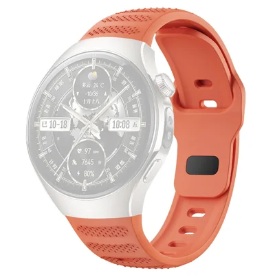 For Huawei Watch 5 46mm Smartwatch Band Dot Texture Silicone Wrist Strap - Orange
