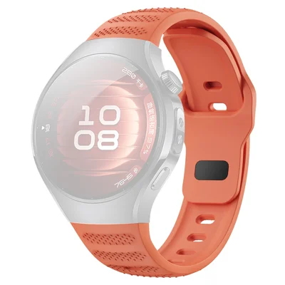 For Huawei Watch 5 42mm Smartwatch Band Dot Texture Silicone Wrist Strap - Orange