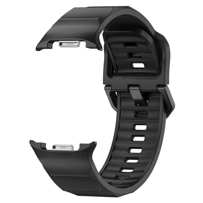 KALEBOL Watch Band for Samsung Galaxy Watch8 44mm / 40mm / Watch8 Classic 46mm Wave Shape Silicone Strap - Black