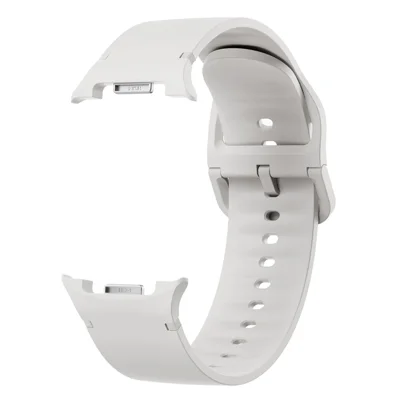 KALEBOL Silicone Watch Band for Samsung Galaxy Watch8 44mm / 40mm / Watch8 Classic 46mm Solid Color Wrist Strap - Ivory White