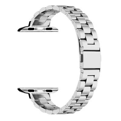 Steel Metal Smart Watch Band Wrist Strap Replacement for Apple Watch Series 12 11 10 42mm / 9 8 7 41mm / SE3 SE2 SE 6 5 4 40mm / 3 2 1 38mm  -Silver
