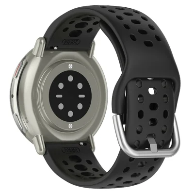 For Huami Amazfit Active 2 Square (A2434) Watch Band Holes Design Breathable Silicone Strap - Black