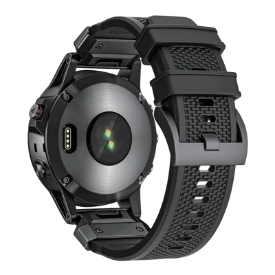 26mm Wrist Band for Garmin Fenix 8 51mm / Enduro 3 / Enduro 2 Universal Silicone Watch Strap - Black