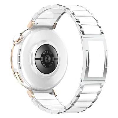 Quick-Release-18mm Wrist Strap for Huawei Watch GT 7 41mm / Watch GT 5 Pro 42mm / GT 5 41mm / GT 4 41mm / Xiaomi Watch S4 41mm Ceramic Stainless Steel Watch Band - Starlight